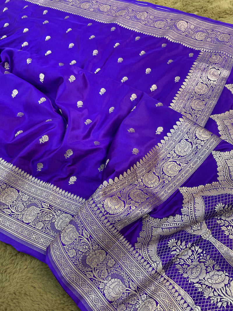 Pure Banarasi Mashru Silk Saree With zari work pallu