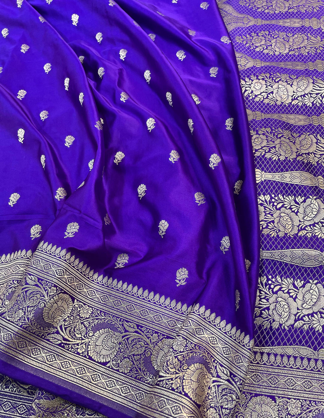 Pure Banarasi Mashru Silk Saree With zari work pallu