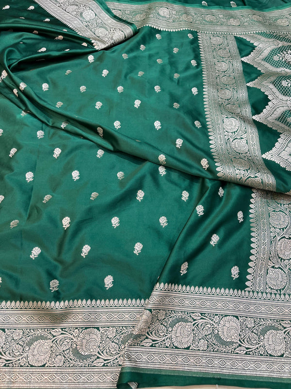 Pure Banarasi Mashru Silk Saree With zari work pallu