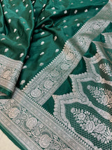 Pure Banarasi Mashru Silk Saree With zari work pallu