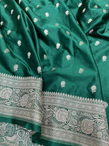 Pure Banarasi Mashru Silk Saree With zari work pallu