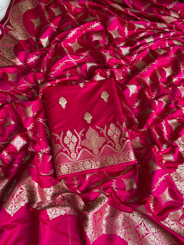 Pure Handloom Banarasi Mashru Silk Unstitched Suit