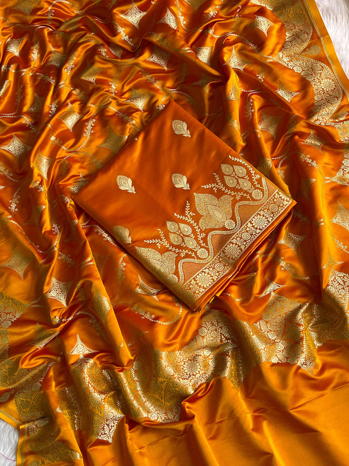 Pure Handloom Banarasi Mashru Silk Unstitched Suit