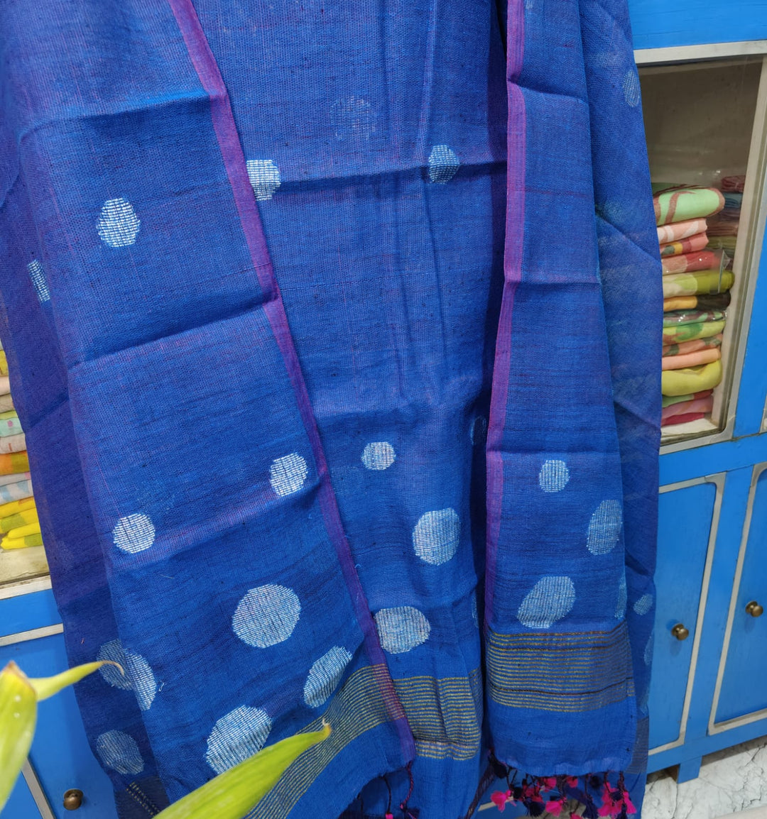 Pure Linen Tissue Jamdani Weaved 2pc unstitched suit