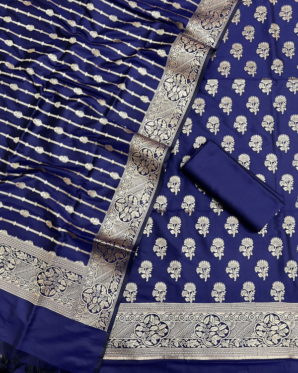 Exclusive Banarasi Silk 3pc Unstitched Suit