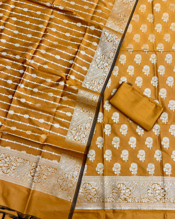 Exclusive Banarasi Silk 3pc Unstitched Suit