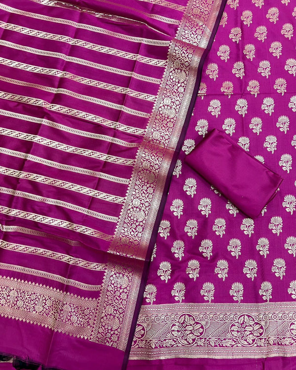 Exclusive Banarasi Silk 3pc Unstitched Suit