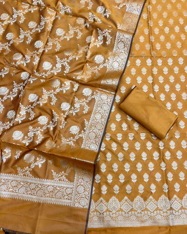 Exclusive Banarasi Silk 3pc Unstitched Suit