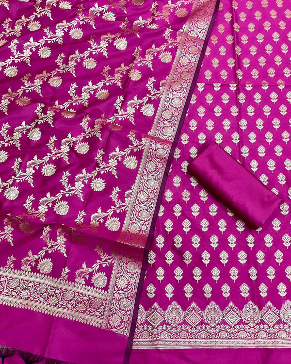 Exclusive Banarasi Silk 3pc Unstitched Suit