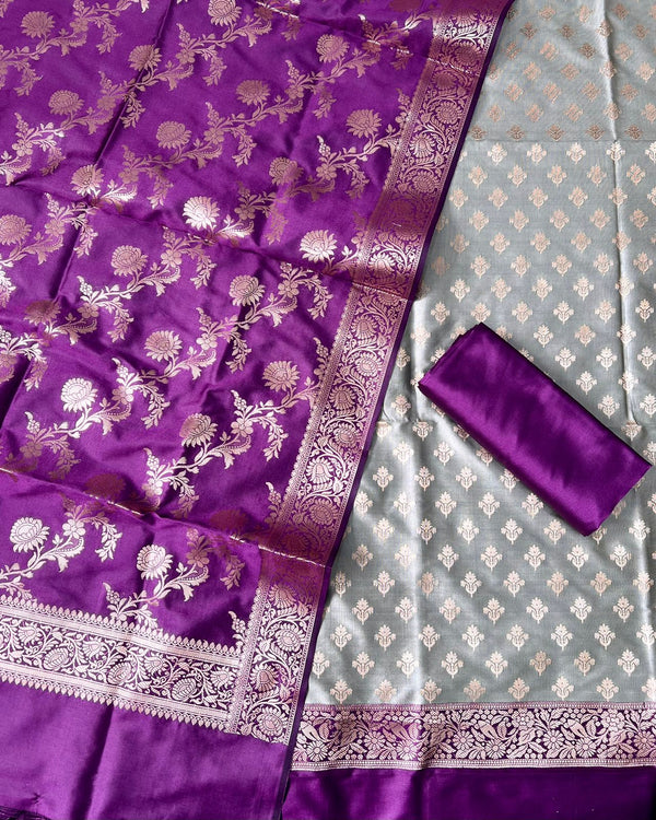 Exclusive Banarasi Silk 3pc Unstitched Suit