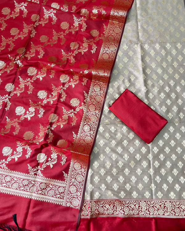 Exclusive Banarasi Silk 3pc Unstitched Suit