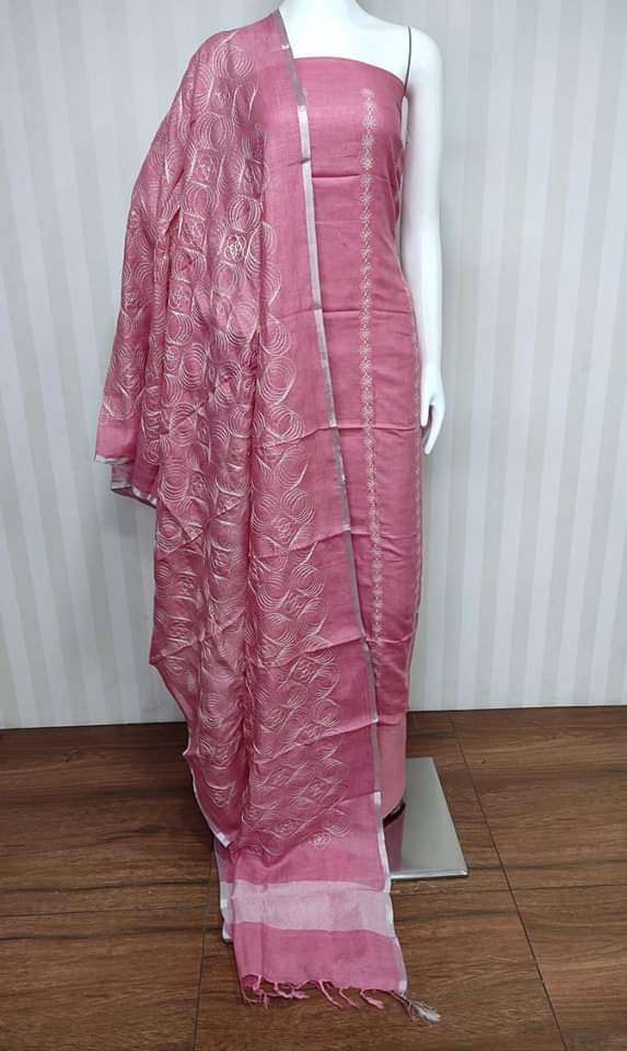 Premium Quality Bhagalpuri Slub Linen 3 Pc Unstitched Suit