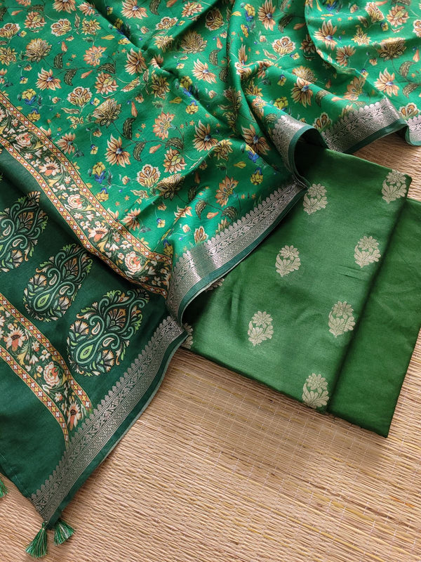 Pure Chanderi Silk Digital Printed Unstitched Suit