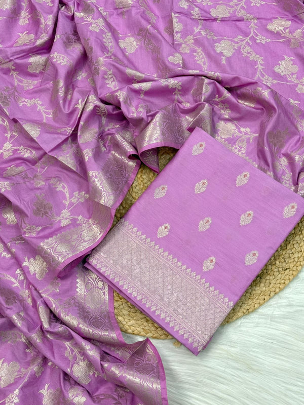 Exclusive Banarasi Chiniya Silk 3 pc Unstitched suit