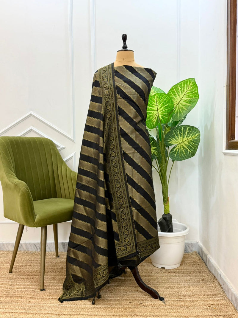 Exclusive Banarasi Dola Silk 3 pc Unstitched suit