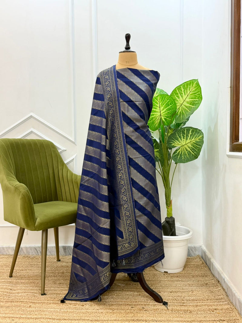 Exclusive Banarasi Dola Silk 3 pc Unstitched suit