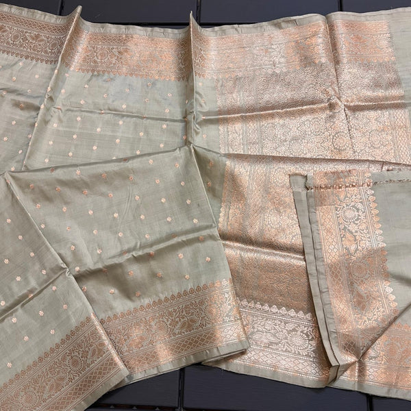 Pure Handloom Banarasi Katan Silk Saree with Zari Work and silk mark certified