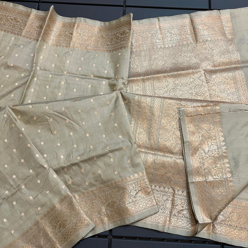 Pure Handloom Banarasi Katan Silk Saree with Zari Work and silk mark certified