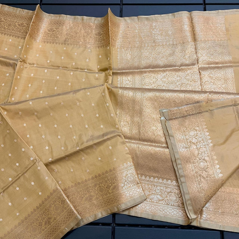 Pure Handloom Banarasi Katan Silk Saree with Zari Work and silk mark certified