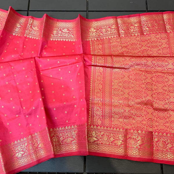 Pure Handloom Banarasi Katan Silk Saree with Zari Work and silk mark certified