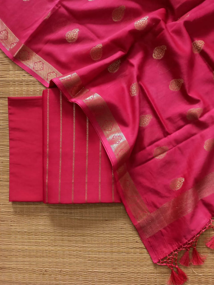 Exclusive Pure Banarasi Chanderi Silk Unstitched Suit