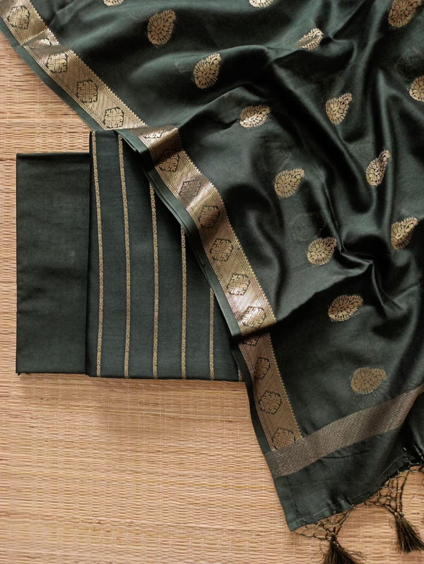 Exclusive Pure Banarasi Chanderi Silk Unstitched Suit