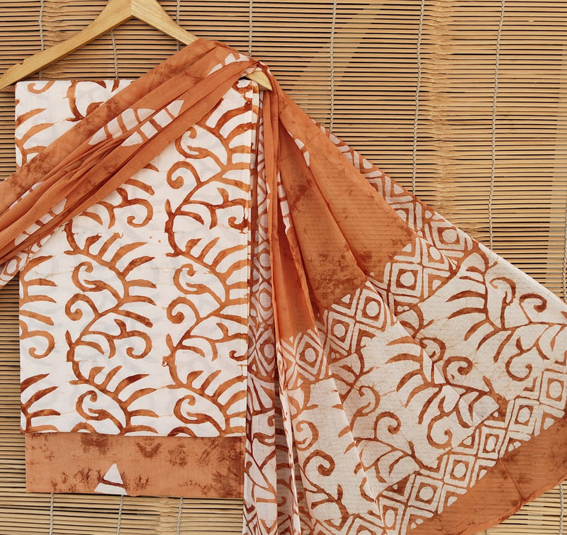 Pure Cotton Hand Block Printed Unstitched Suit set