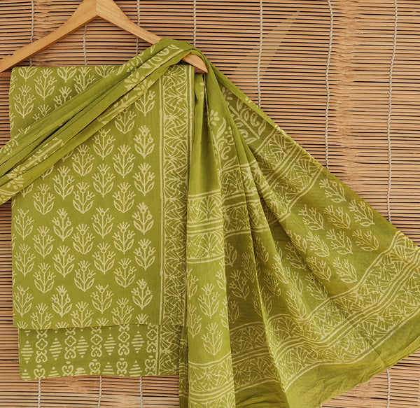 Pure Cotton Hand Block Printed Unstitched Suit set