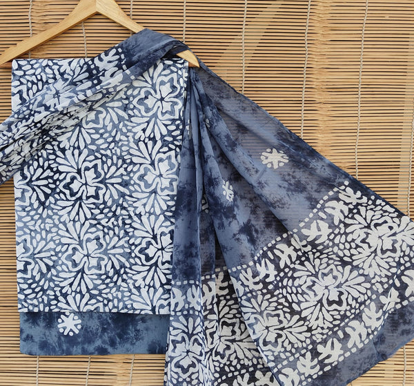 Pure Cotton Hand Block Printed Unstitched Suit set