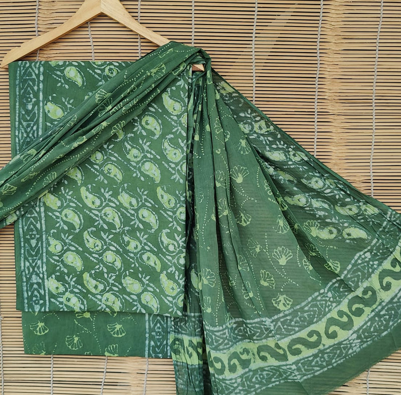 Pure Cotton Hand Block Printed Unstitched Suit set