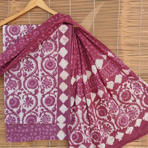 Pure Cotton Hand Block Printed Unstitched Suit set