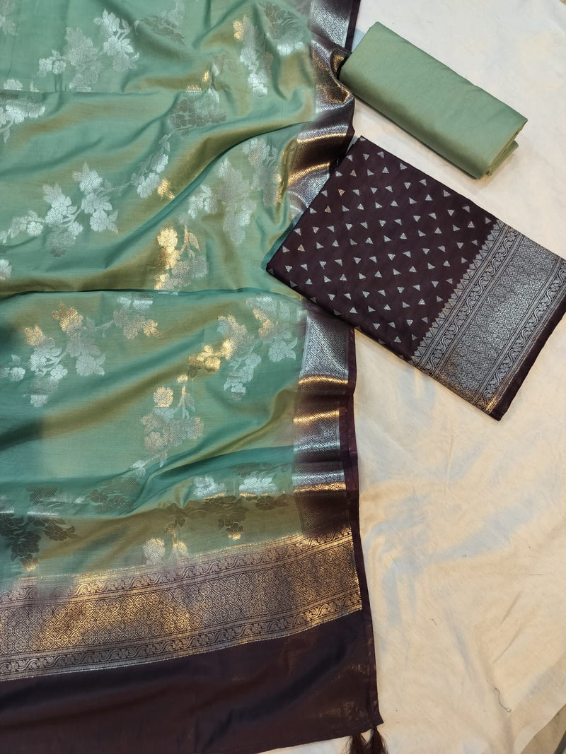 Banarasi Silk Unstitched Suit