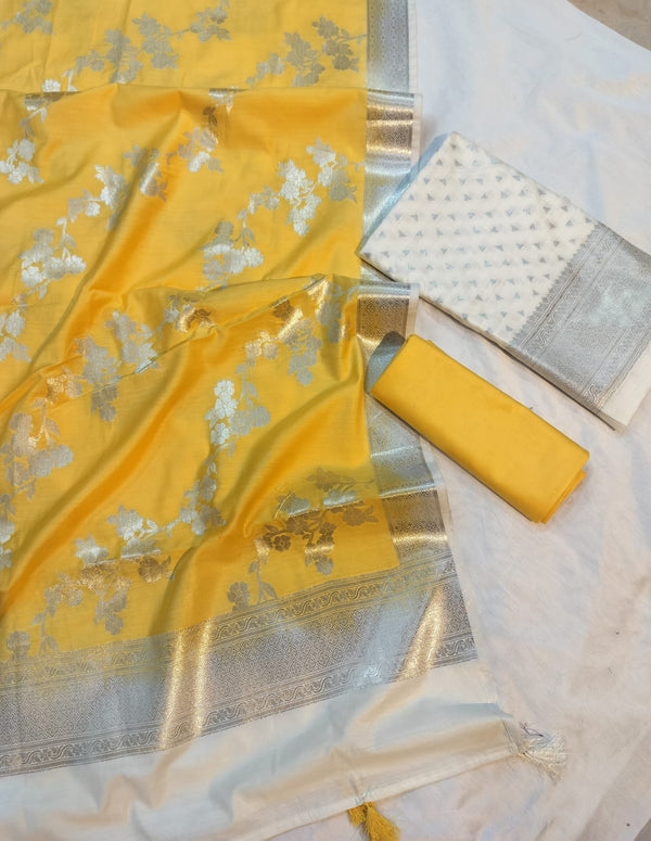 Banarasi Silk Unstitched Suit