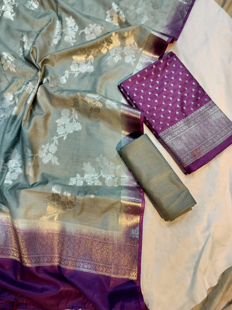 Banarasi Silk Unstitched Suit