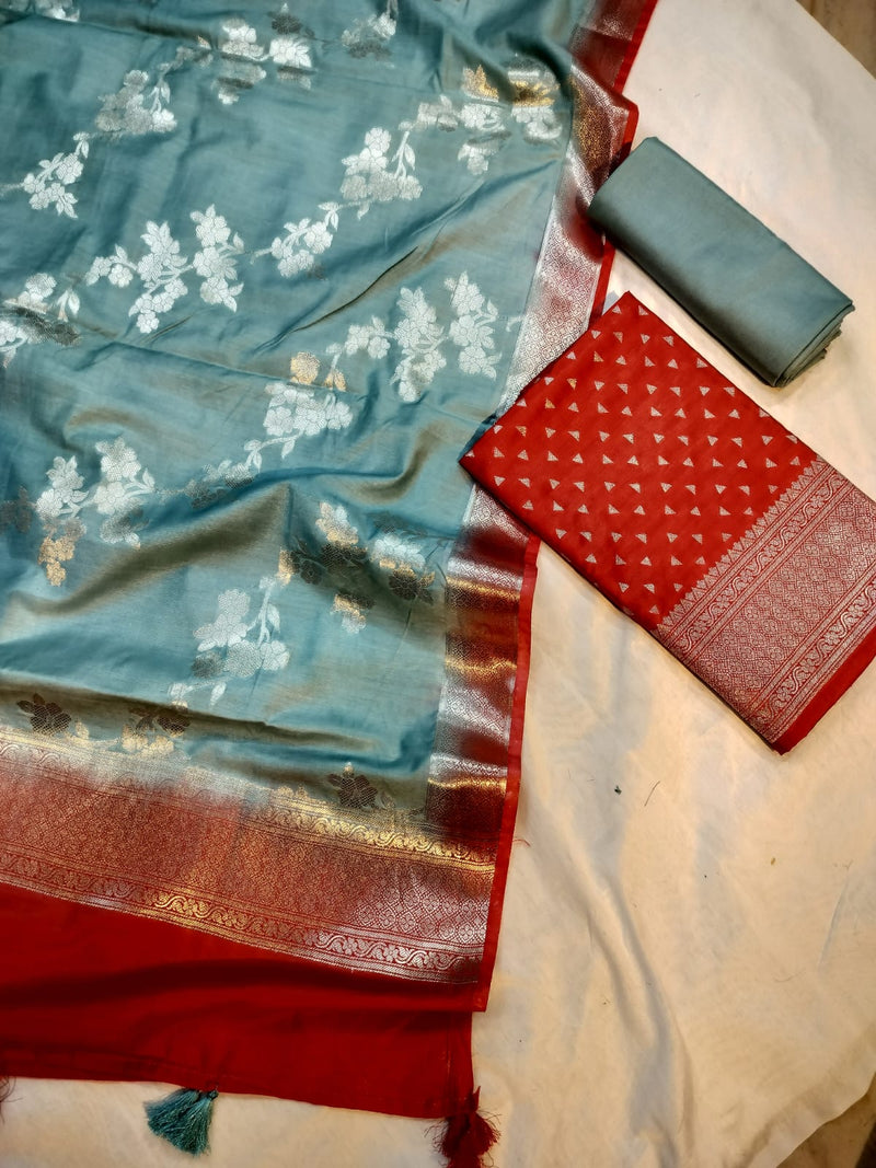 Banarasi Silk Unstitched Suit