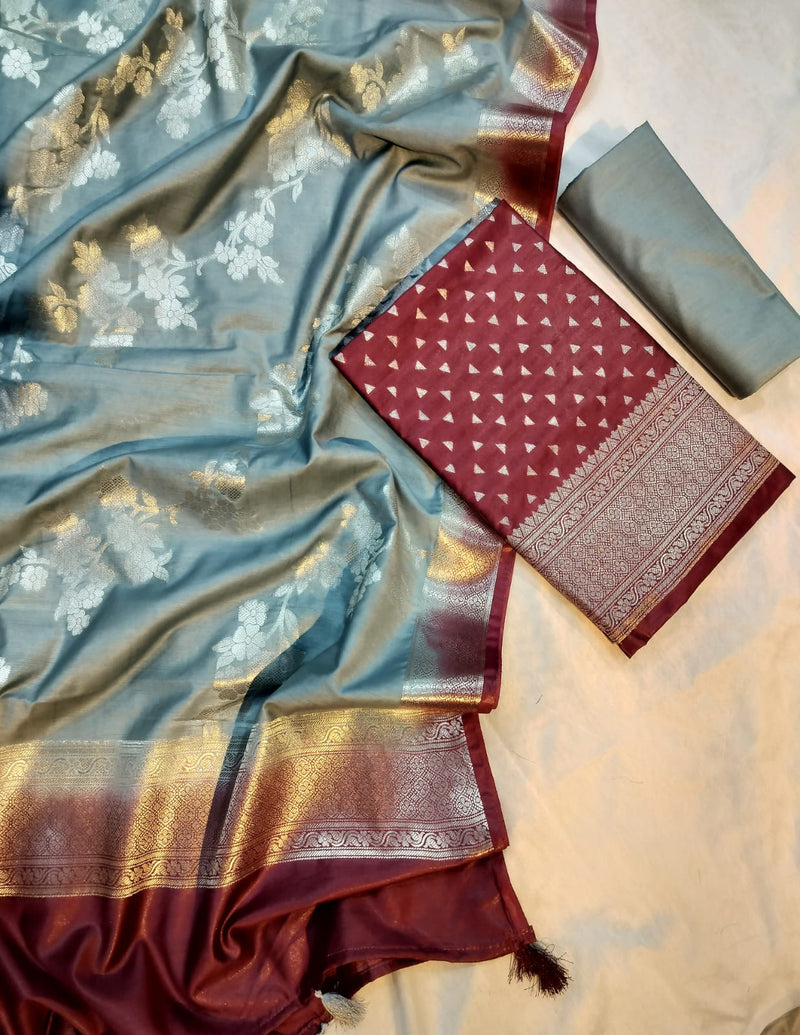 Banarasi Silk Unstitched Suit