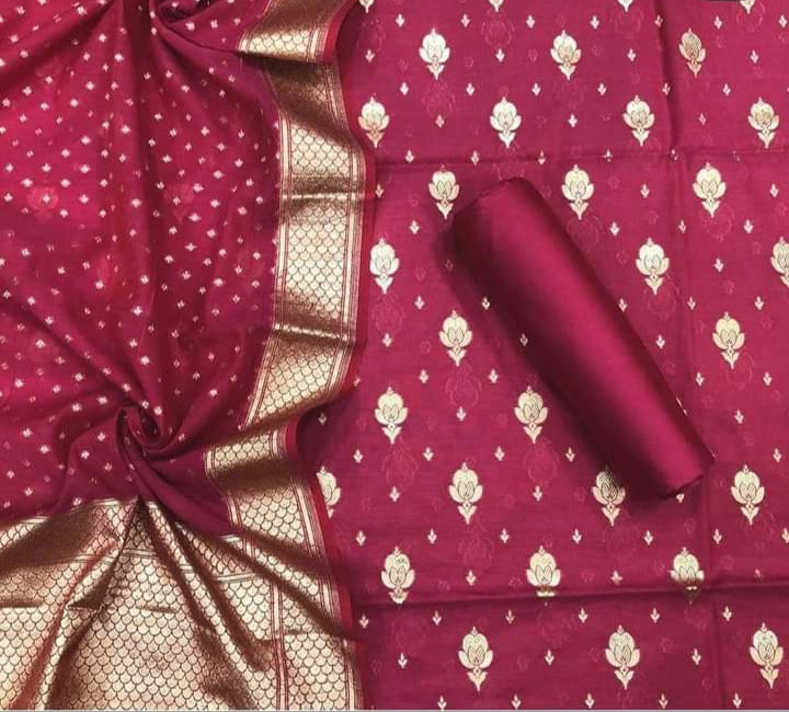 Banarasi Silk Unstitched Suit