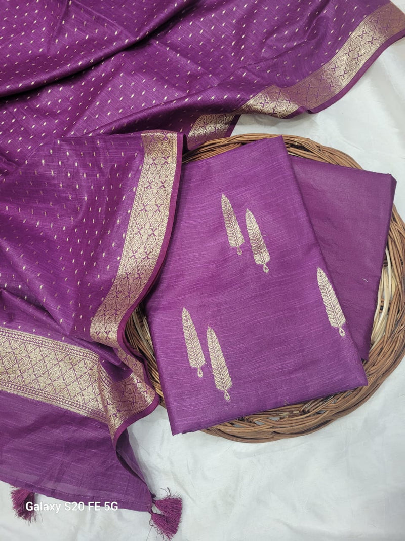 Banarasi Silk Unstitched Suit