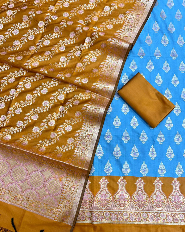 Exclusive Banarasi Silk 3pc Unstitched Suit