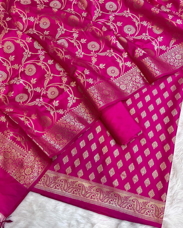 Exclusive Banarasi Silk 3pc Unstitched Suit