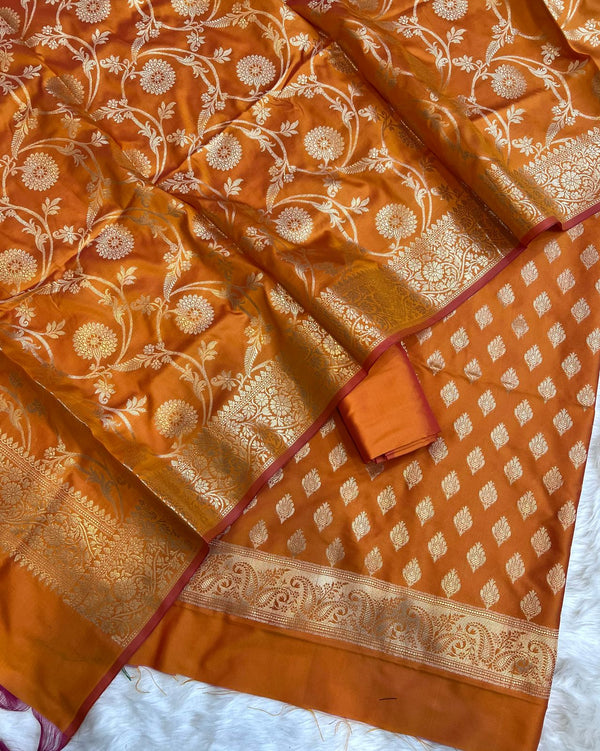 Exclusive Banarasi Silk 3pc Unstitched Suit