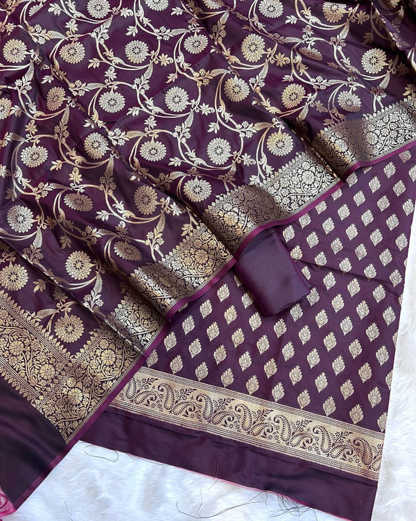 Exclusive Banarasi Silk 3pc Unstitched Suit