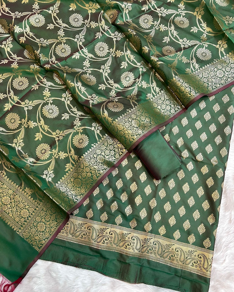 Exclusive Banarasi Silk 3pc Unstitched Suit