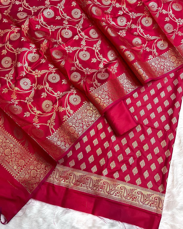 Exclusive Banarasi Silk 3pc Unstitched Suit