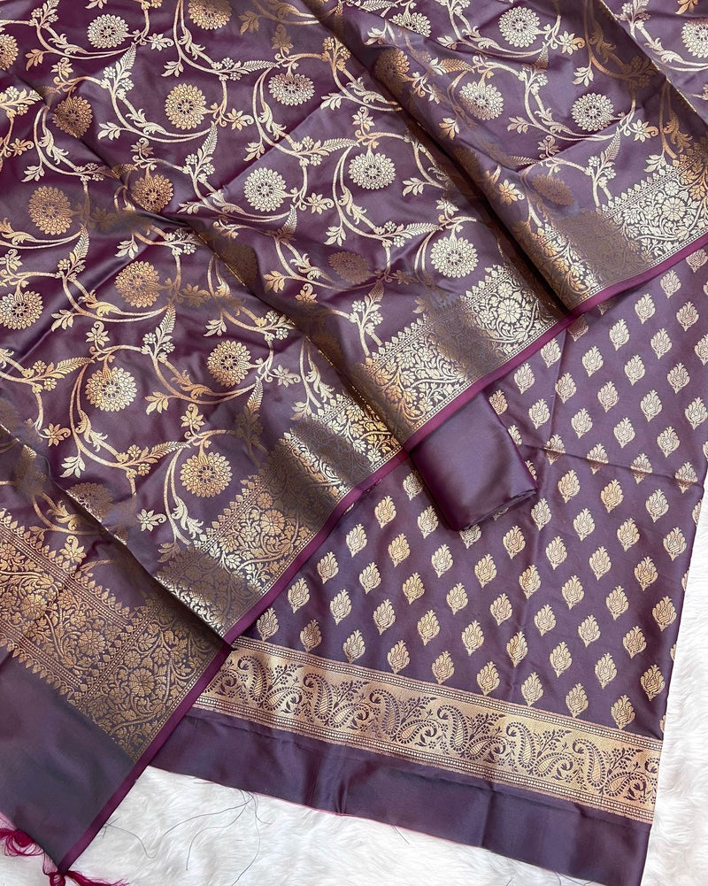 Exclusive Banarasi Silk 3pc Unstitched Suit