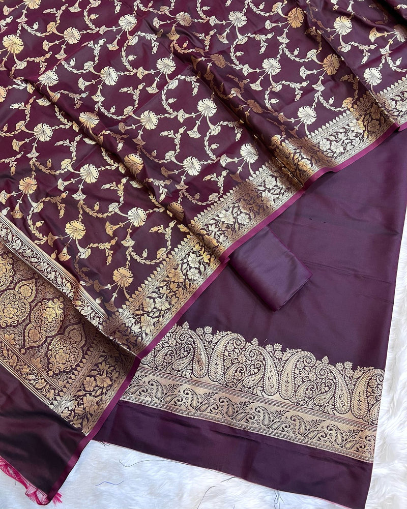 Exclusive Banarasi Silk 3pc Unstitched Suit