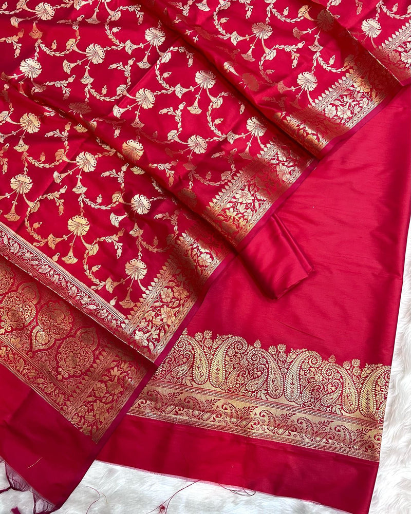 Exclusive Banarasi Silk 3pc Unstitched Suit