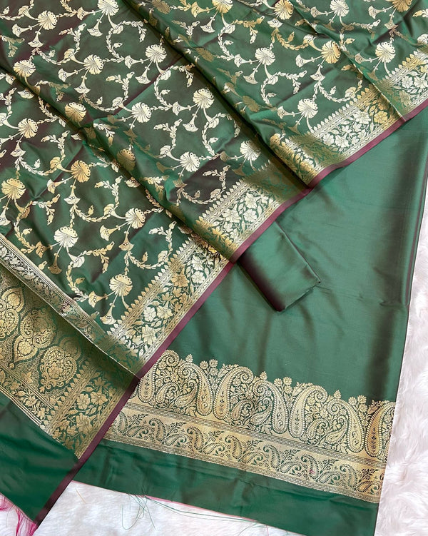 Exclusive Banarasi Silk 3pc Unstitched Suit