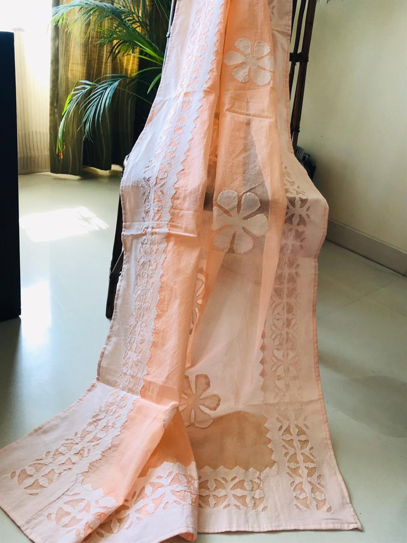 Pure cotton Applique Work Dupatta.