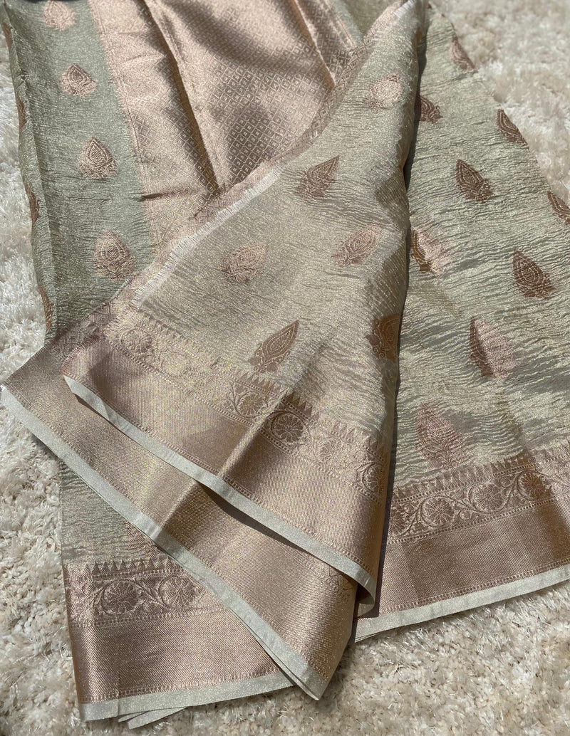 Banarasi Soft Katan Crush Tissue Silk Saree